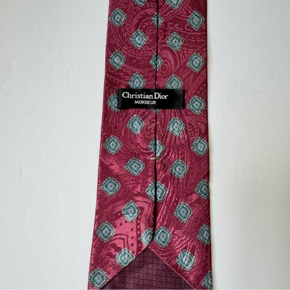 Dior Other - Vintage Christian Dior Monsieur Red Paisley Medallion Tipped Necktie 58” READ